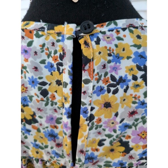 Pleione Anthropologie Women M Multicolor Floral Smocked Boho Blouse Cottagecore - Picture 10 of 14